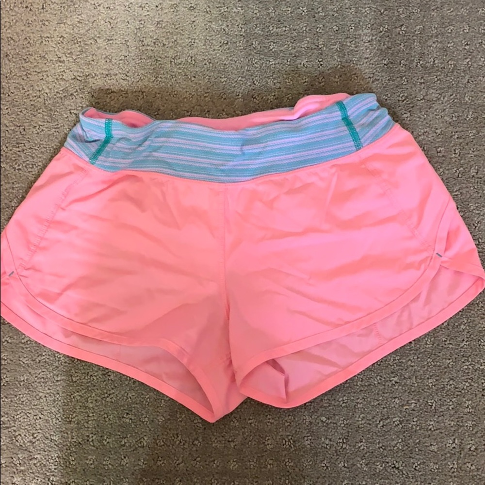 Ivivva light pink, blue waist band athletic shorts